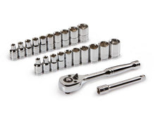 Tekton 1060 1/4 in. Drive Socket Set, Inch/Metric, 22-Piece (5/32 - 1/2", 4 - 13mm)