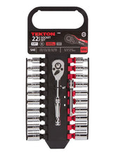 Tekton 1060 1/4 in. Drive Socket Set, Inch/Metric, 22-Piece (5/32 - 1/2", 4 - 13mm)