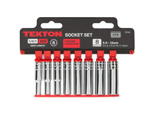 TEKTON 12141 1/4-Inch Drive Deep Socket Set, Metric, Cr-V, 6-Point, 5.5 mm - 12 mm, 8-Sockets