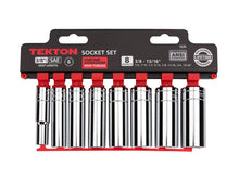 TEKTON 1235 3/8-Inch Drive Deep Socket Set, Inch, Cr-V, 3/8-Inch - 13/16-Inch, 8-Sockets