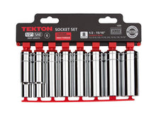 TEKTON 1255 1/2-Inch Drive Deep Socket Set, Inch, Cr-V, 1/2-Inch - 15/16-Inch, 8-Sockets