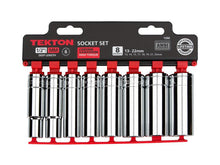 TEKTON 1260 1/2-Inch Drive Deep Socket Set, Metric, Cr-V, 13 mm - 22 mm, 8-Sockets