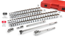 TEKTON 13203 1/2-Inch Drive Socket Set, Inch/Metric, 6-Point, 3/8-Inch - 1-5/16-Inch, 10 mm - 32 mm, 84-Piece