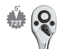 Tekton 1481 3/8" Drive by 7-Inch Polished Quick Release Ratchet with 72-Tooth Oval Head