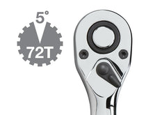 Tekton 1486 1/4" Drive Quick-Release Offset Ratchet with 72-Tooth Oval Head