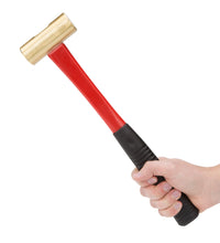 TEKTON 30904 Jacketed Fiberglass Brass Hammer, 24-Ounce