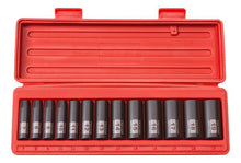 TEKTON 47926 3/8-Inch Drive Deep Impact Socket Set, 7-19mm, Metric, Cr-V, 12-Point, 13 Sockets
