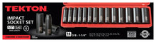 Tekton 4880 1/2" Drive Deep Impact Socket Set, 3/8"-1-1/4", SAE, Cr-V, 14 Sockets