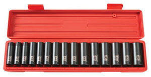 Tekton 4883 1/2-Inch Drive Deep Impact Socket Set, 10-24mm, Metric, Cr-V, 6  Point, 15 Sockets