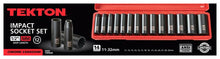 Tekton 4884 1/2 in. Drive Deep Impact Socket Set, 11-32mm, Metric, Cr-V, 12 Point, 14 Sockets