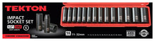 Tekton 4885 1/2" Drive Deep Impact Socket Set, 11-32mm, Metric, Cr-V, 6 Pt, 14 Sockets
