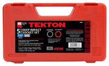 Tekton 4886 1/2" Drive Deep Impact Socket Set, 1-3/16"-1-1/2", SAE, Cr-Mo, 5-Piece