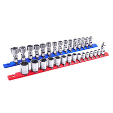 Ernst Manufacturing #8400 18-Inch Socket Organizer with 15 1/4-Inch Twist Lock Clips, Red