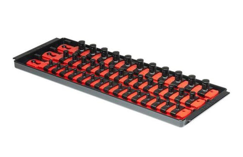 Ernst Manufacturing #8490 Socket Boss 3-Rail Multi-Drive Socket Organizer, 13-Inch, Red