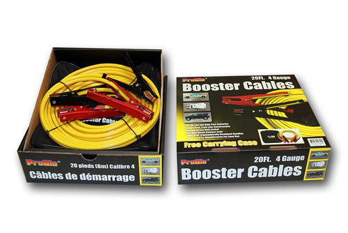 Century Pro Glo 4 Gauge 20' Booster Cables, D110420YL