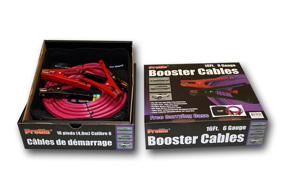 Century Pro Glo 6 Gauge 16' Booster Cables, D1110616PR