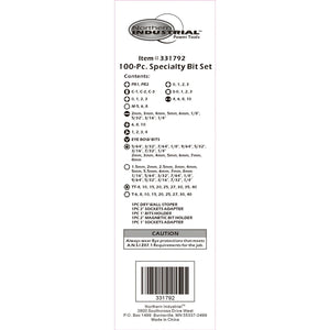 Boxer Tools BX-100 100 Pc 1/4" Assorted Bits Set