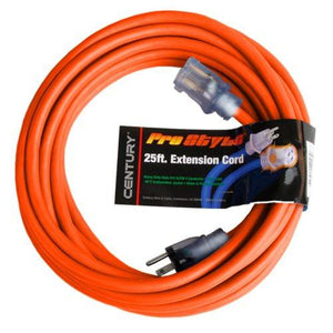 Century Pro Style 25' 12 Gauge Contractor Grade Power Extension Cord, 12/3, D19912025