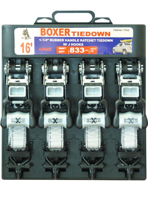 Boxer 77032 4 Pc HD Ratcheting Tie Down, 1 1/4