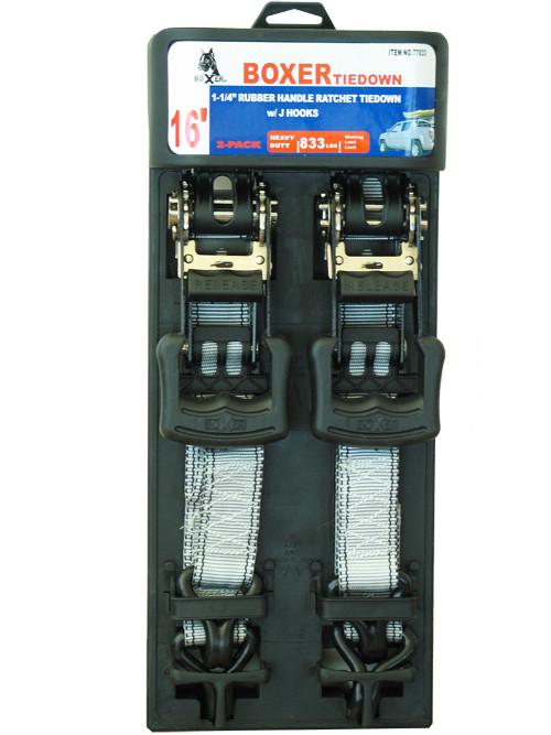 Boxer 77033 2 Pc HD Ratcheting Tie Down, 1 1/4