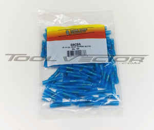Mize Wire 100 Pc Blue 16-14 Gauge Heat Shrink Butt Connectors, Made in USA