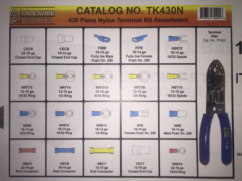 Mize USA 430 Pc Master Nylon Terminal Kit, TK430N